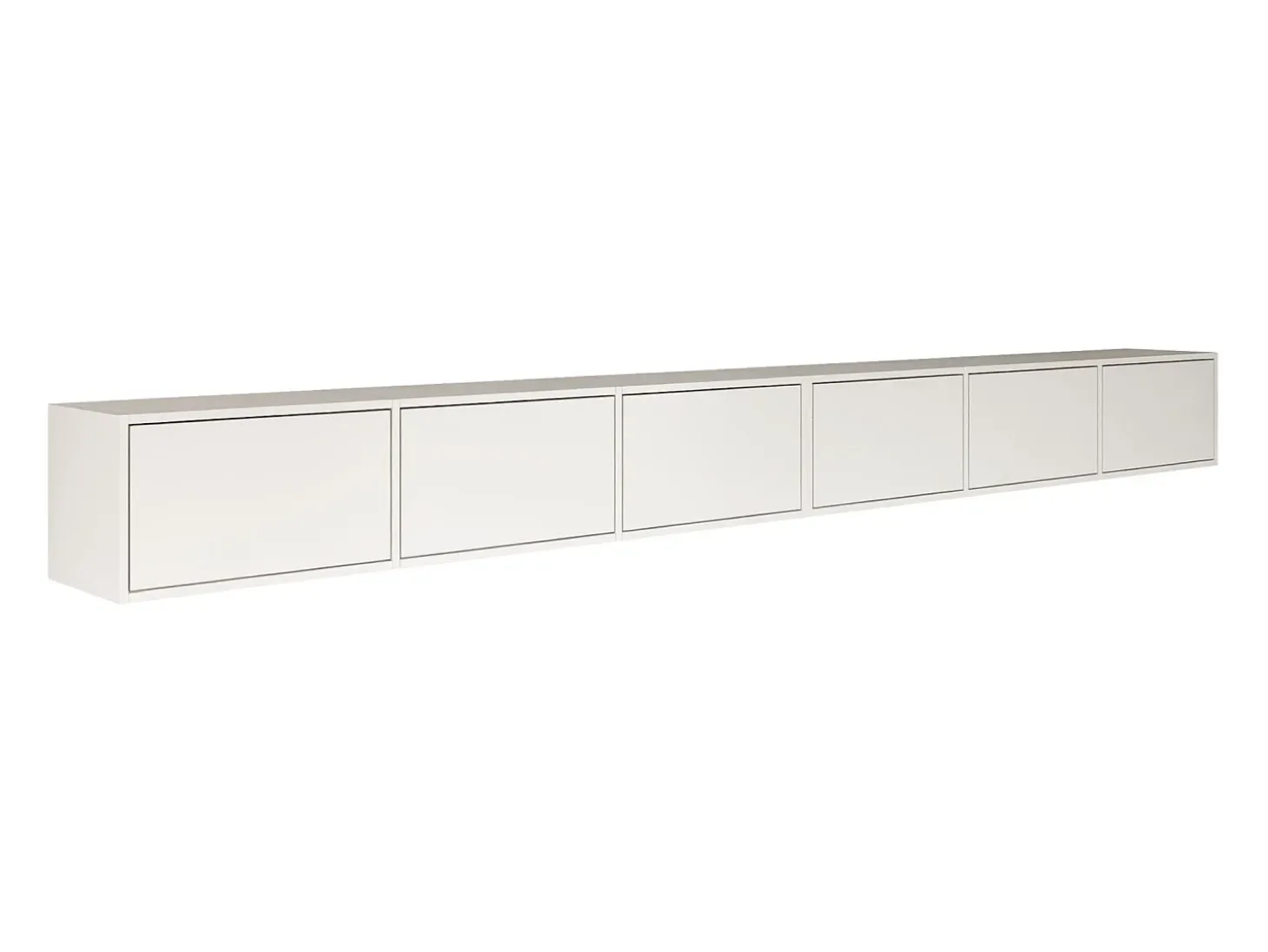 Mueble de TV colgante con 6 puertas abatibles – 300 cm – blanco – FRAMME