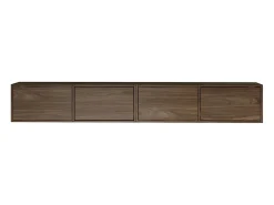 Mueble de TV colgante con 4 puertas abatibles – 200 cm – efecto madera nogal Wisconsin – FRAMME