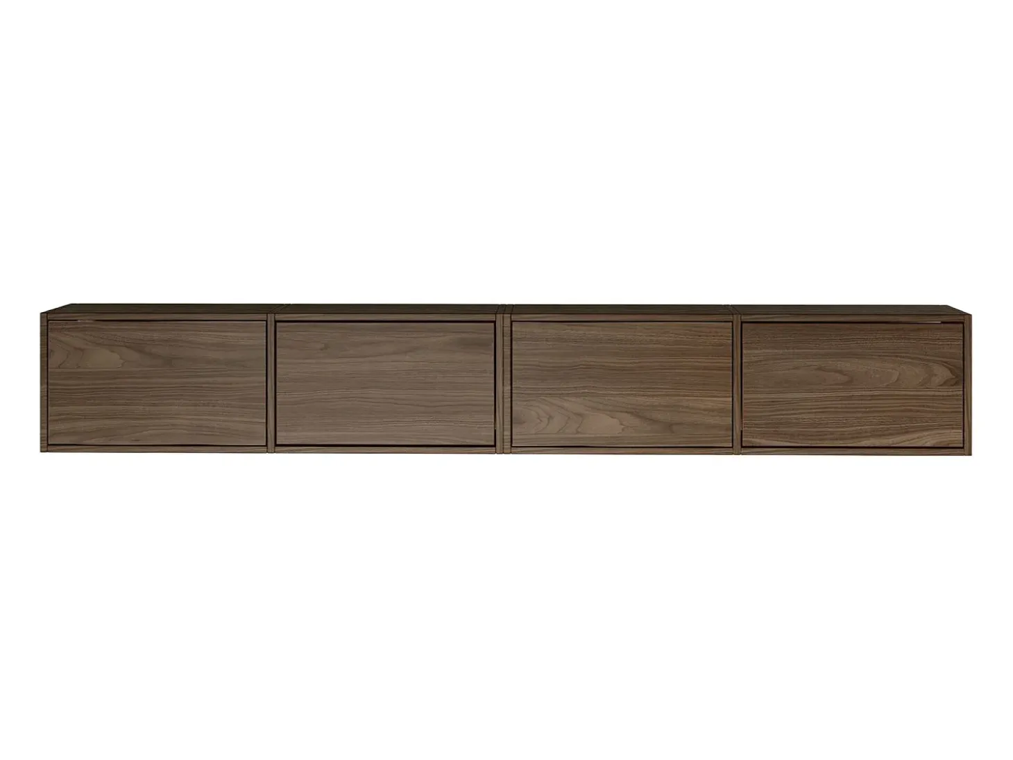Mueble de TV colgante con 4 puertas abatibles – 200 cm – efecto madera nogal Wisconsin – FRAMME