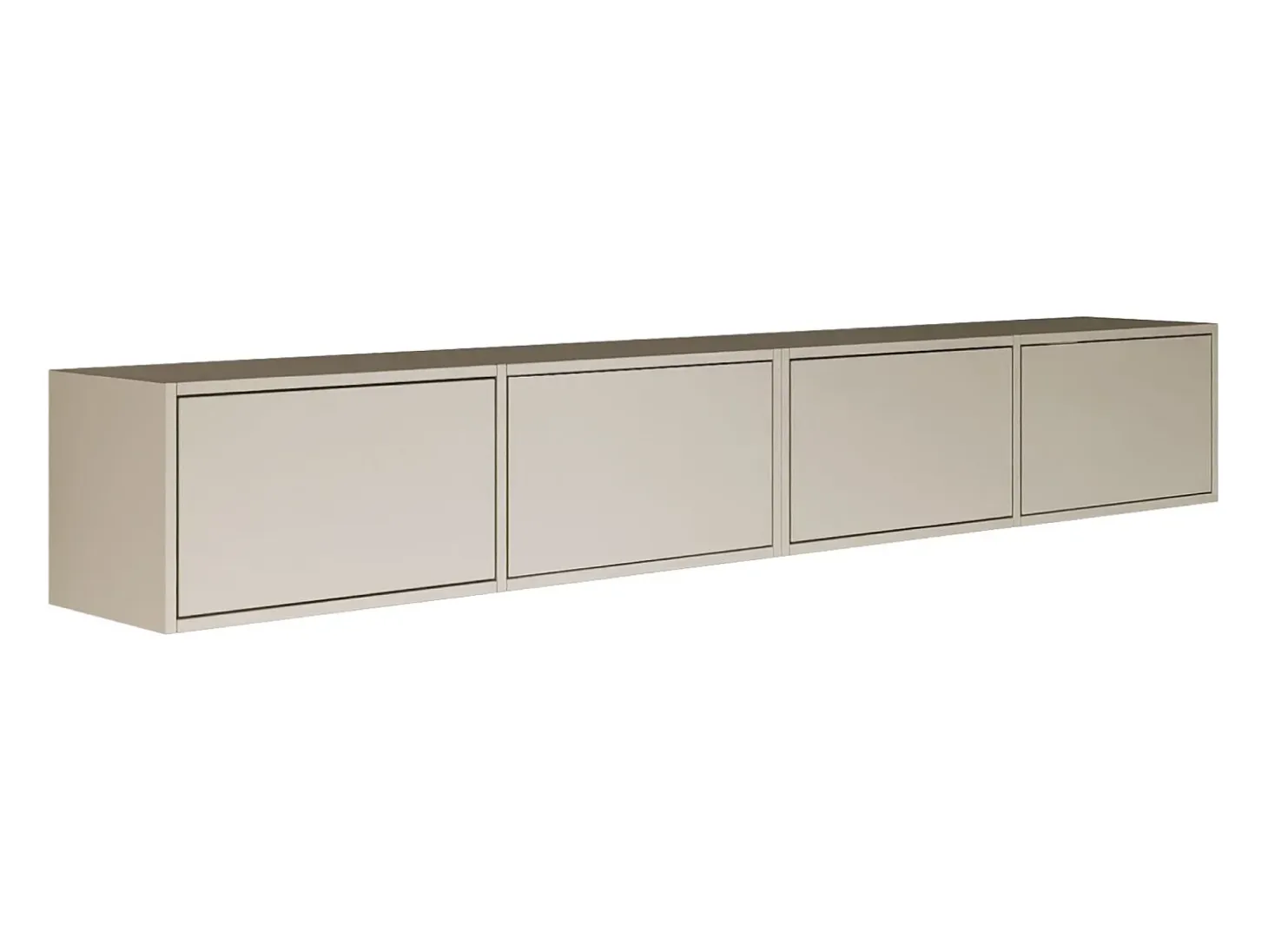 Mueble de TV colgante con 4 puertas abatibles – 200 cm – gris cachemira – FRAMME