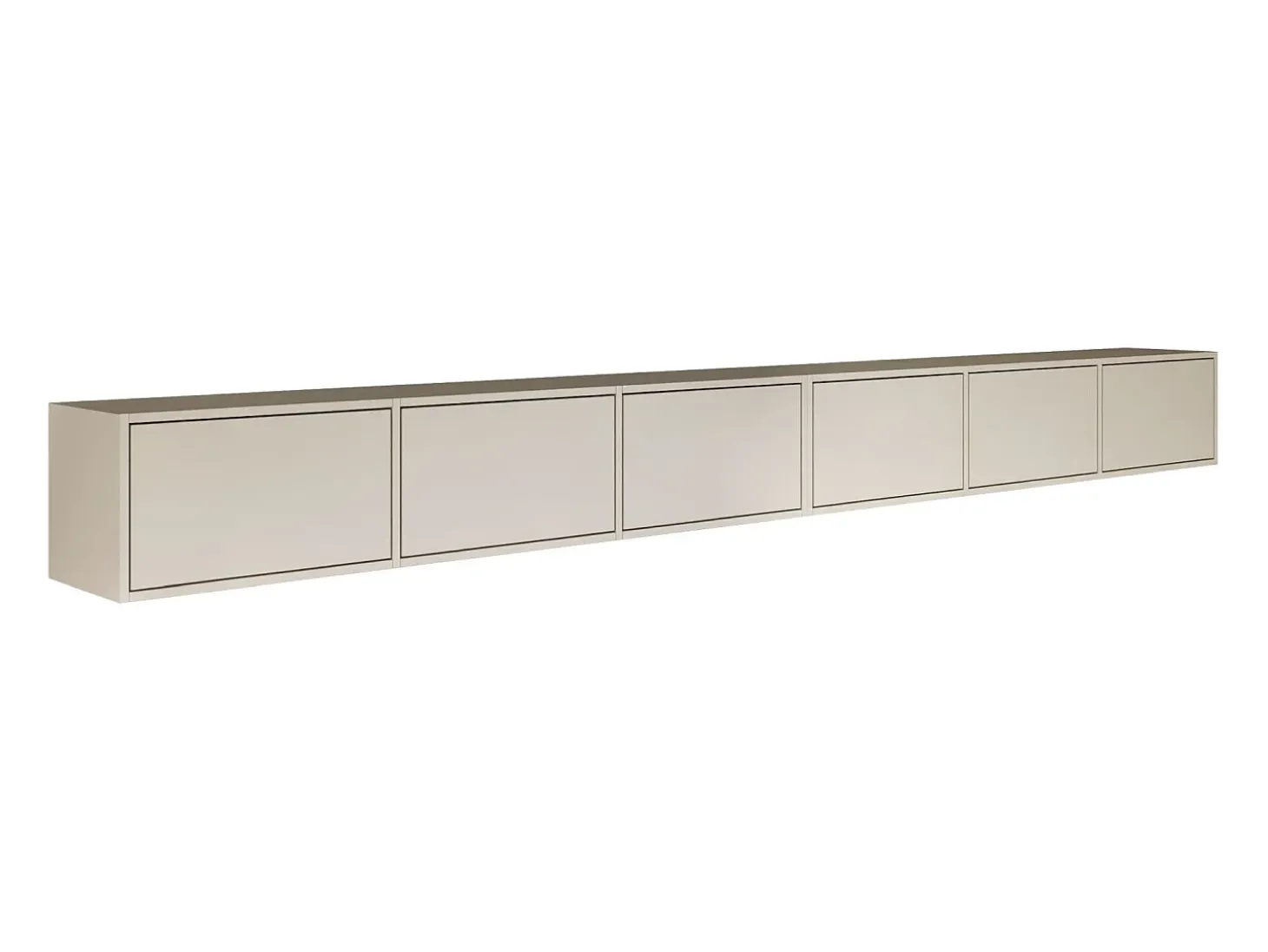 Mueble de TV colgante con 6 puertas abatibles – 300 cm – gris cachemira – FRAMME