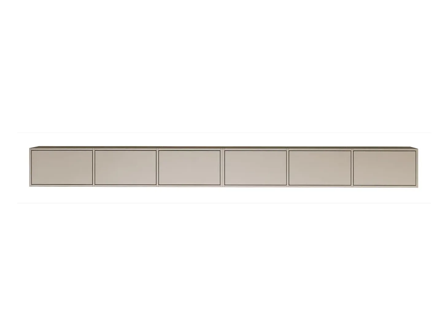 Mueble de TV colgante con 6 puertas abatibles – 300 cm – gris cachemira – FRAMME