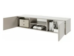 Mueble de TV colgante de 2 puertas con compartimento - Beige - 137 cm - CHOCOLATED