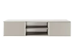 Mueble de TV colgante de 2 puertas con compartimento - Beige - 137 cm - CHOCOLATED
