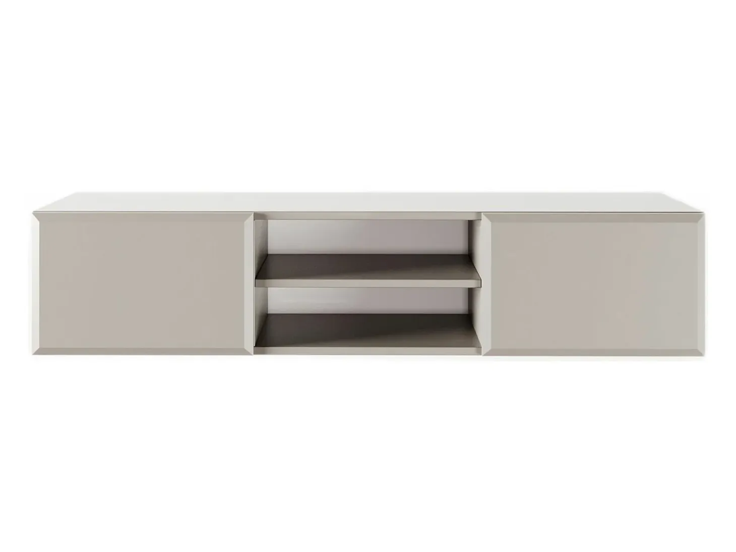 Mueble de TV colgante de 2 puertas con compartimento - Beige - 137 cm - CHOCOLATED