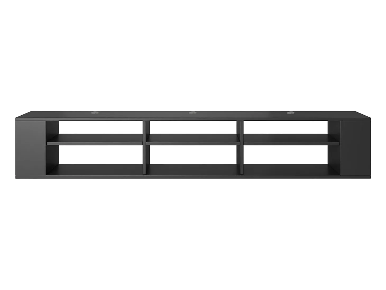Mueble de TV con 6 compartimentos - Negro - 175 cm - WALL