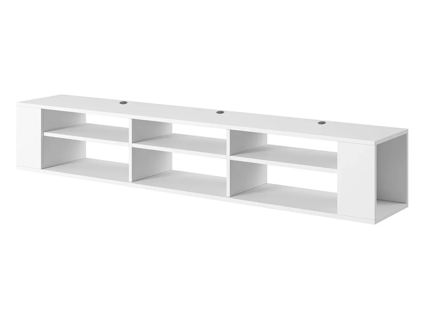 Mueble de TV con 6 compartimentos - Blanco - 175 cm - WALL