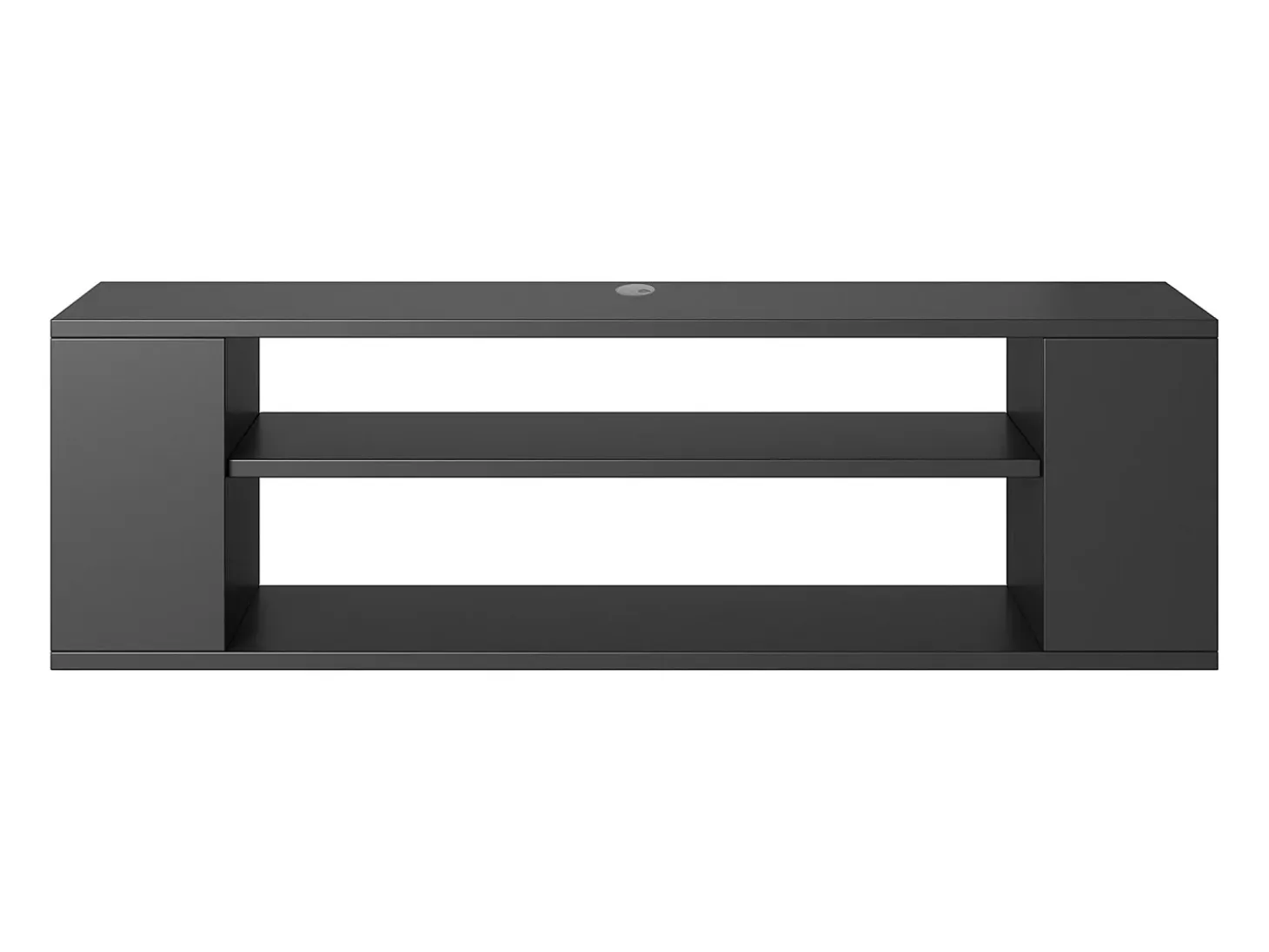 Mueble de TV con 2 compartimentos - Negro - 100 cm - WALL