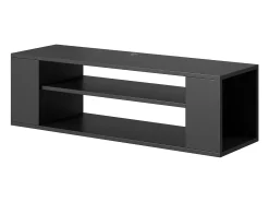 Mueble de TV con 2 compartimentos - Negro - 100 cm - WALL