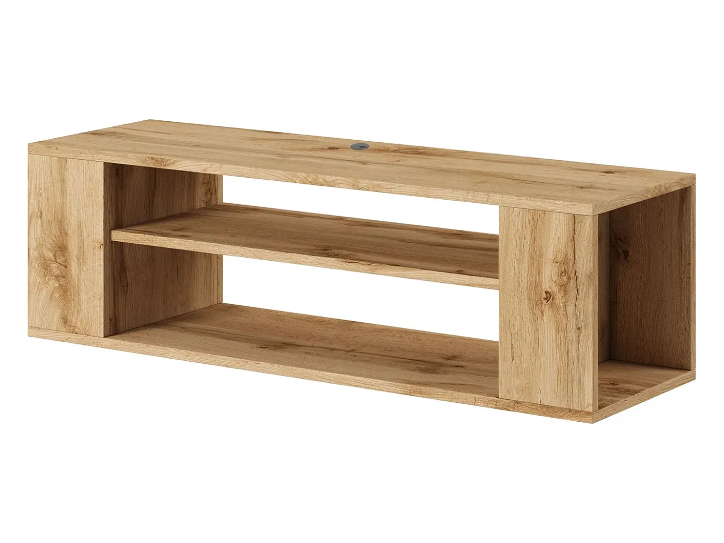 Mueble de TV con 2 compartimentos - Imitación roble - 100 cm - WALL