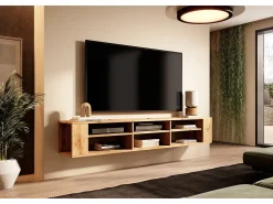 Mueble de TV con 6 compartimentos - Imitación roble - 175 cm - WALL