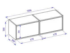 Mueble de TV con 2 puertas – negro – 100 cm – FRAMME
