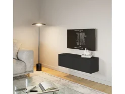 Mueble de TV con 2 puertas – negro – 100 cm – FRAMME