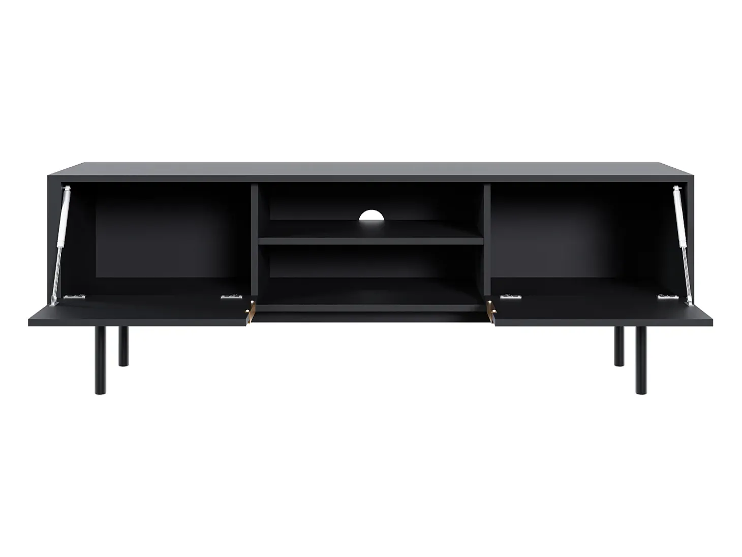 Mueble de TV con 2 puertas y 2 estantes - Negro - DABRIANA