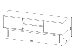 Mueble de TV con 2 puertas y 2 estantes - Negro - DABRIANA