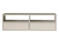 Mueble de TV con 2 puertas y estantes – gris cachemira – 100 cm – FRAMME