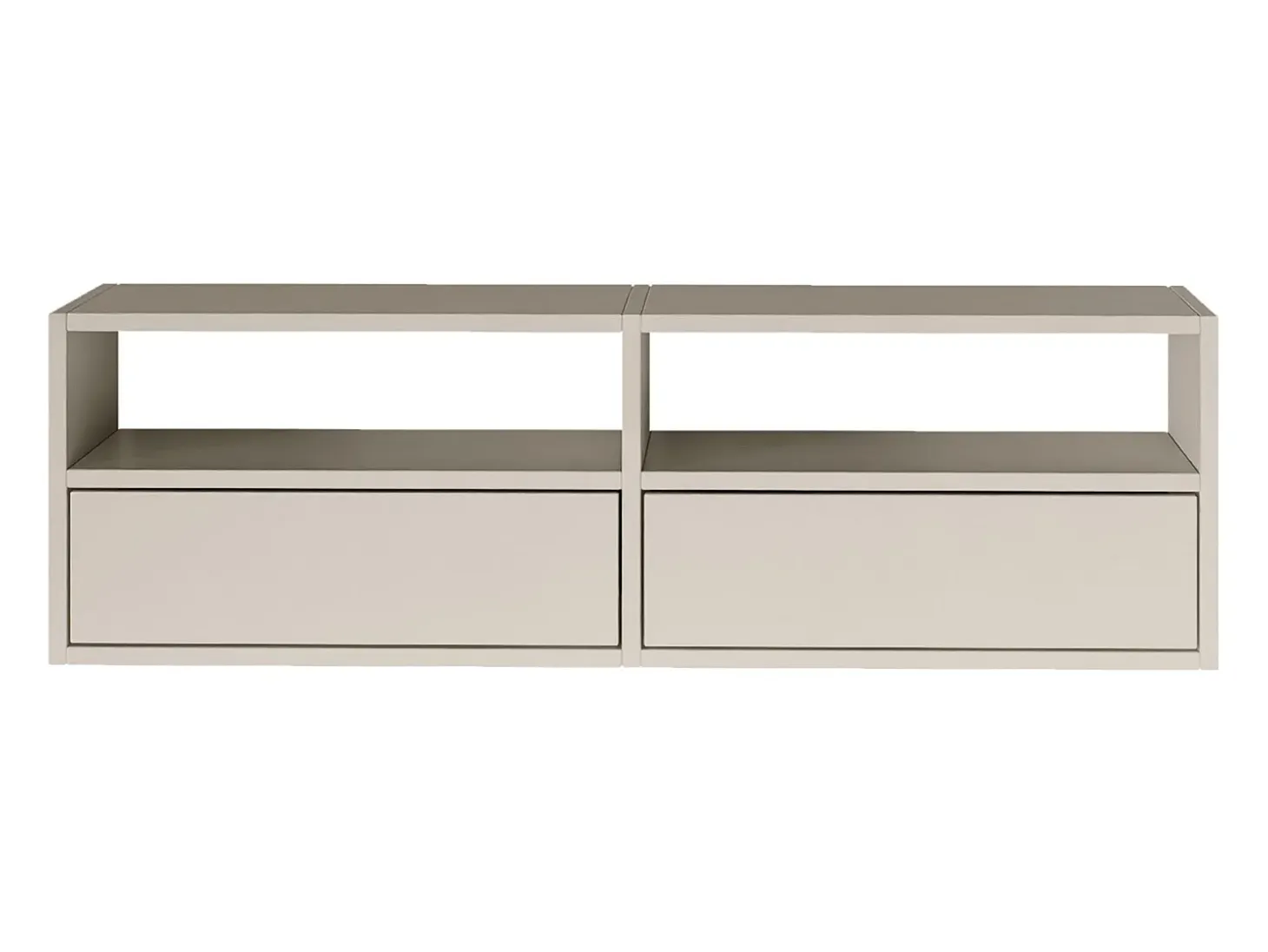 Mueble de TV con 2 puertas y estantes – gris cachemira – 100 cm – FRAMME