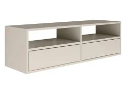 Mueble de TV con 2 puertas y estantes – gris cachemira – 100 cm – FRAMME