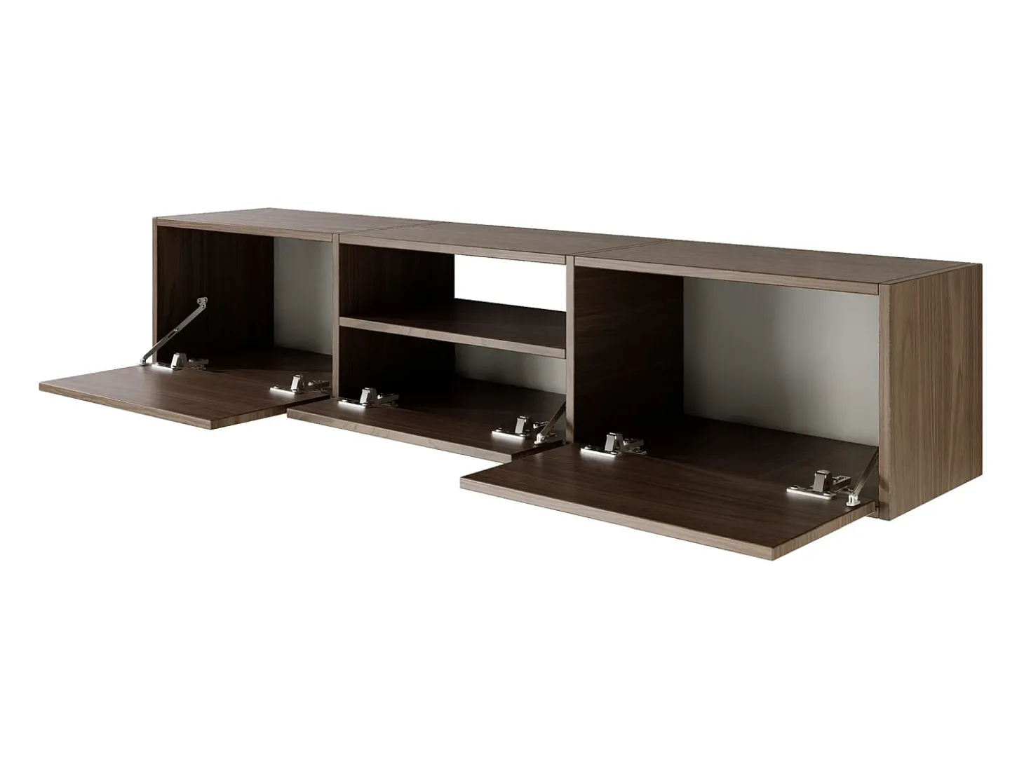 Mueble de TV con 3 puertas y un estante – acabado nogal – 150 cm – FRAMME