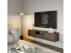 Mueble de TV con 3 puertas y un estante – acabado nogal – 150 cm – FRAMME