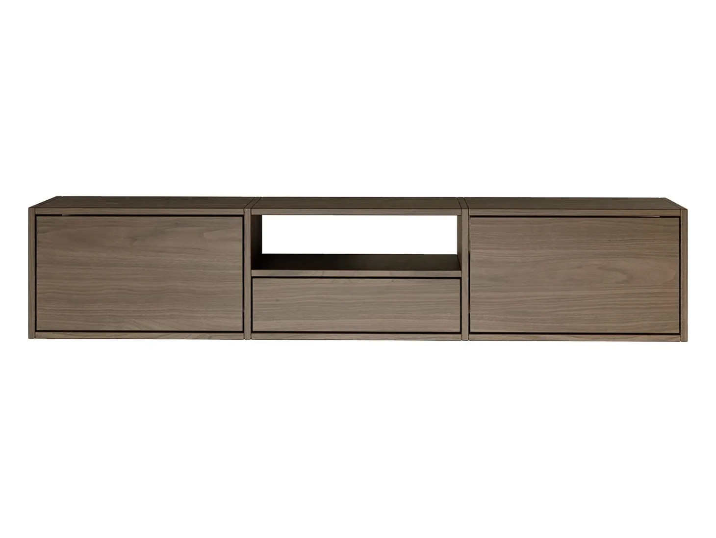 Mueble de TV con 3 puertas y un estante – acabado nogal – 150 cm – FRAMME