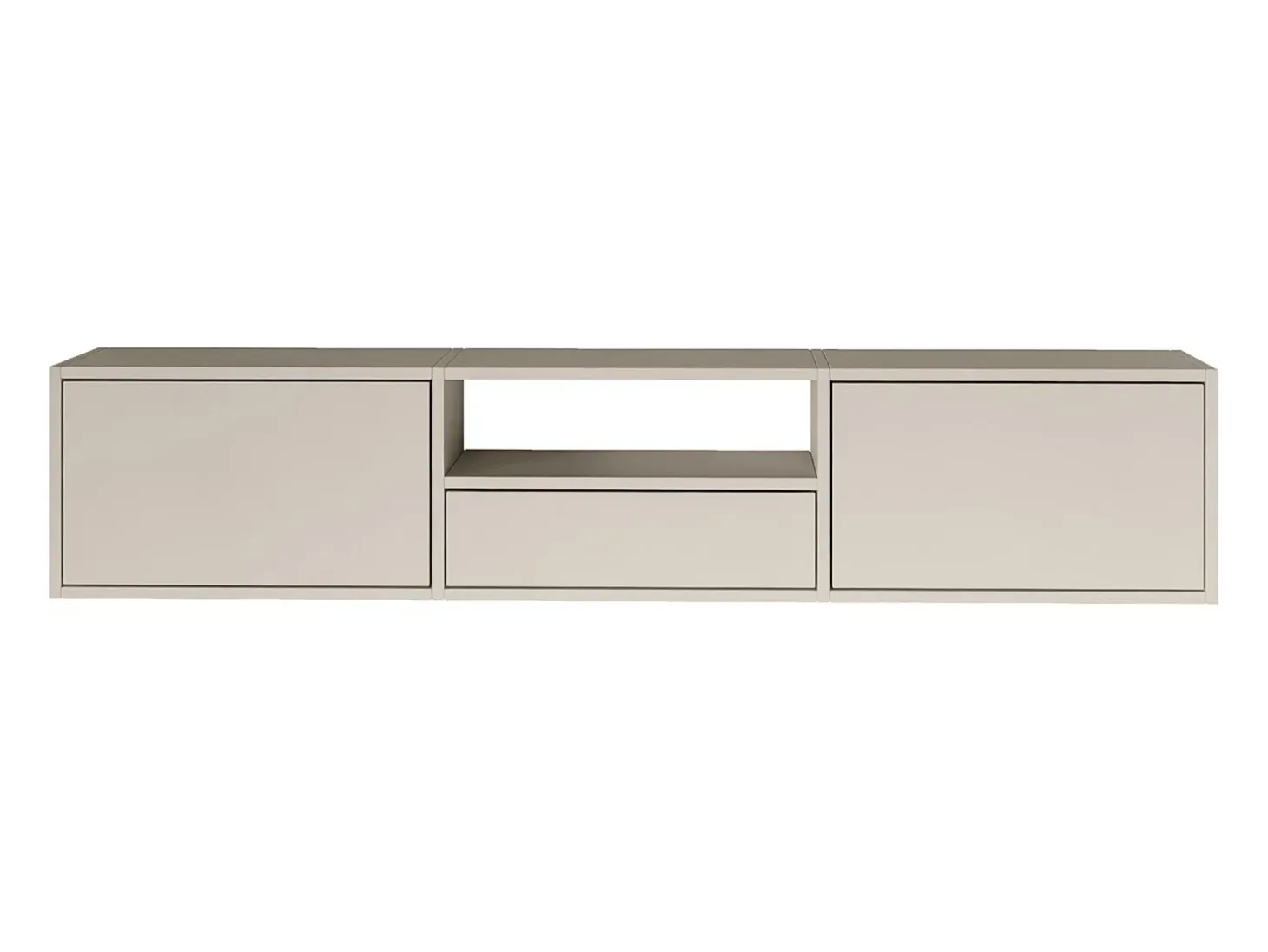 Mueble de TV con 3 puertas y un estante – gris cachemira – 150 cm – FRAMME