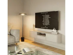 Mueble de TV con 3 puertas y un estante – gris cachemira – 150 cm – FRAMME