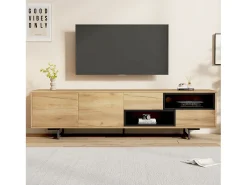 Mueble de TV con 2 puertas y 2 cajones - 173 x 38 x 48 cm - Tablero de partículas - para comedor - Color madera