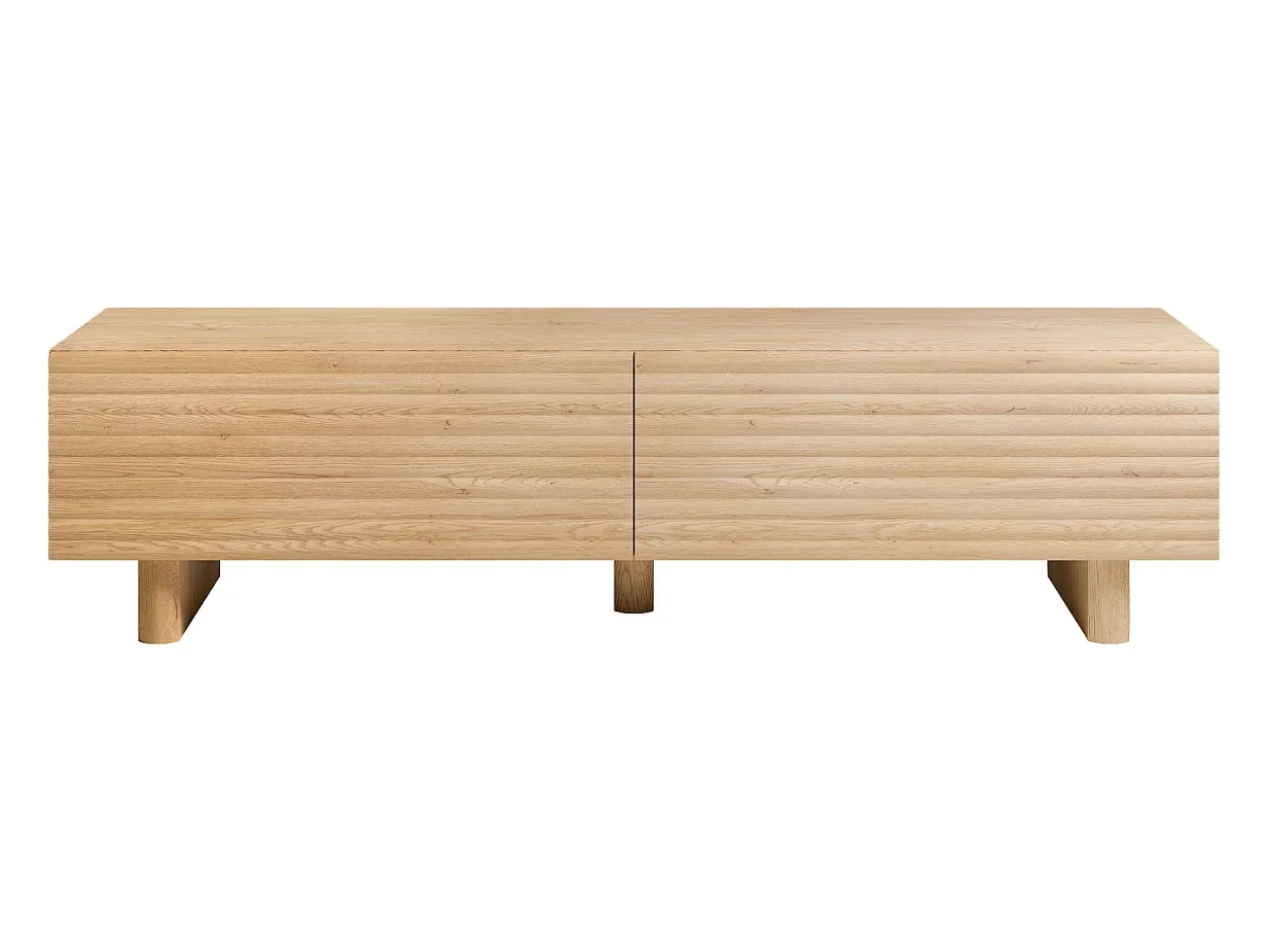 Mueble de TV con 2 puertas 180 cm de MDF - Natural - LUDIMA