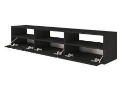 Mueble de TV con 3 puertas y estantes – negro – 150 cm – FRAMME