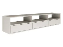 Mueble de TV con 3 puertas y estantes – blanco – 150 cm – FRAMME