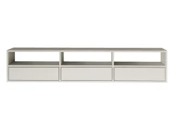 Mueble de TV con 3 puertas y estantes – blanco – 150 cm – FRAMME