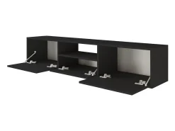 Mueble de TV con 3 puertas y un estante – negro – 150 cm – FRAMME