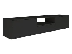Mueble de TV con 3 puertas y un estante – negro – 150 cm – FRAMME
