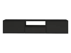 Mueble de TV con 3 puertas y un estante – negro – 150 cm – FRAMME