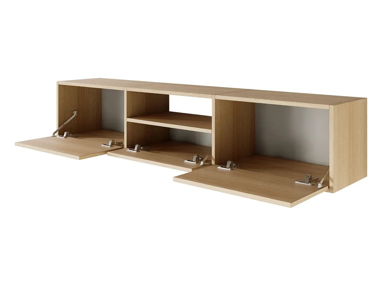 Mueble de TV con 3 puertas y un estante – acabado roble – 150 cm – FRAMME