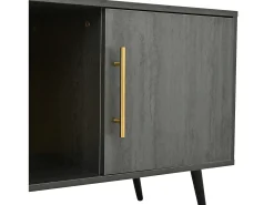 Mueble de TV con 3 puertas y 2 estantes - 200 x 40 x 55,5 cm - Madera MDF - Gris