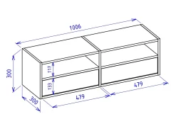 Mueble de TV con 2 puertas y estantes – acabado roble – 100 cm – FRAMME