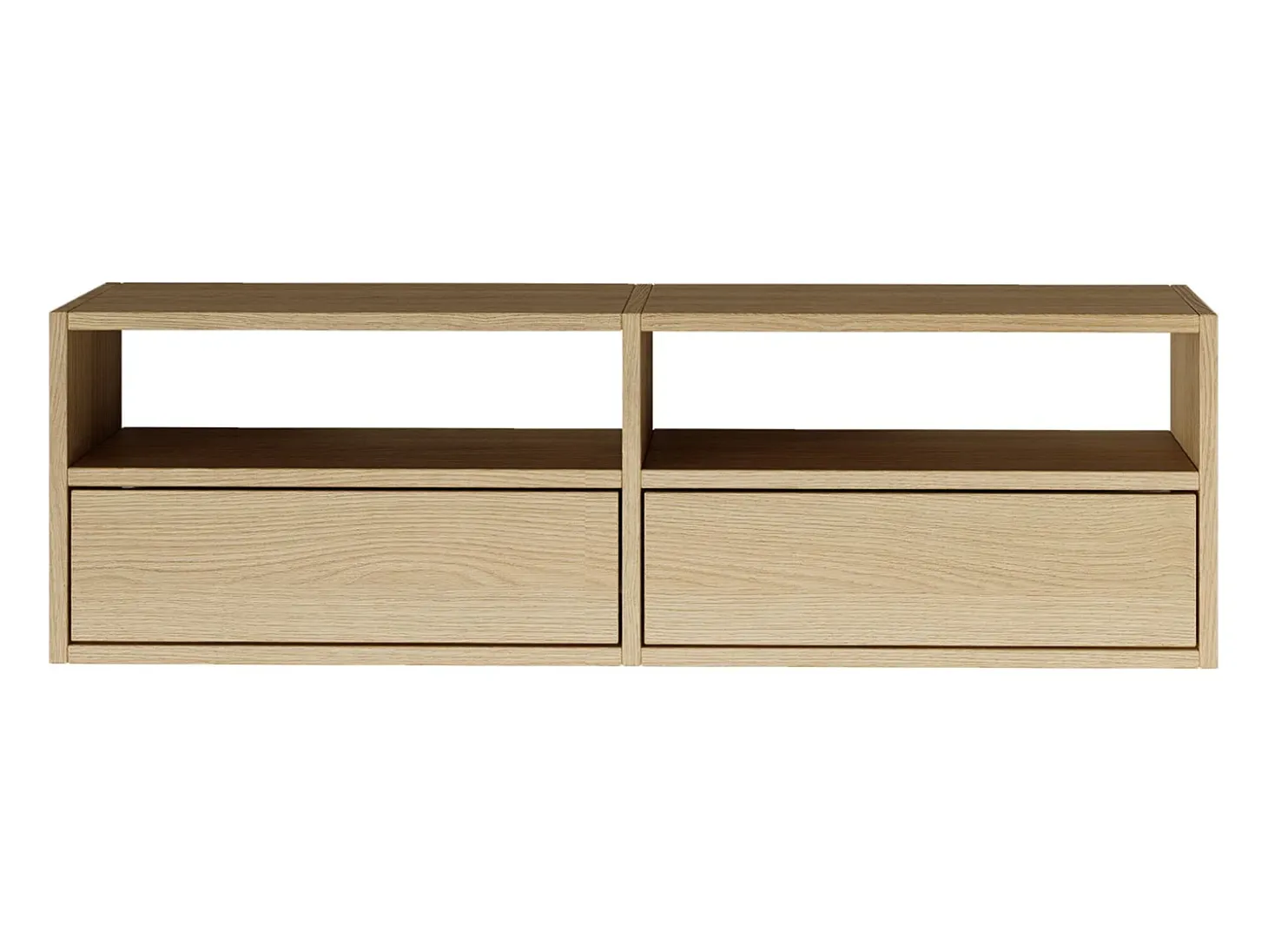 Mueble de TV con 2 puertas y estantes – acabado roble – 100 cm – FRAMME