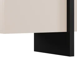 Mueble de TV con 4 puertas en MDF - Beige y Negro - LUVONIA