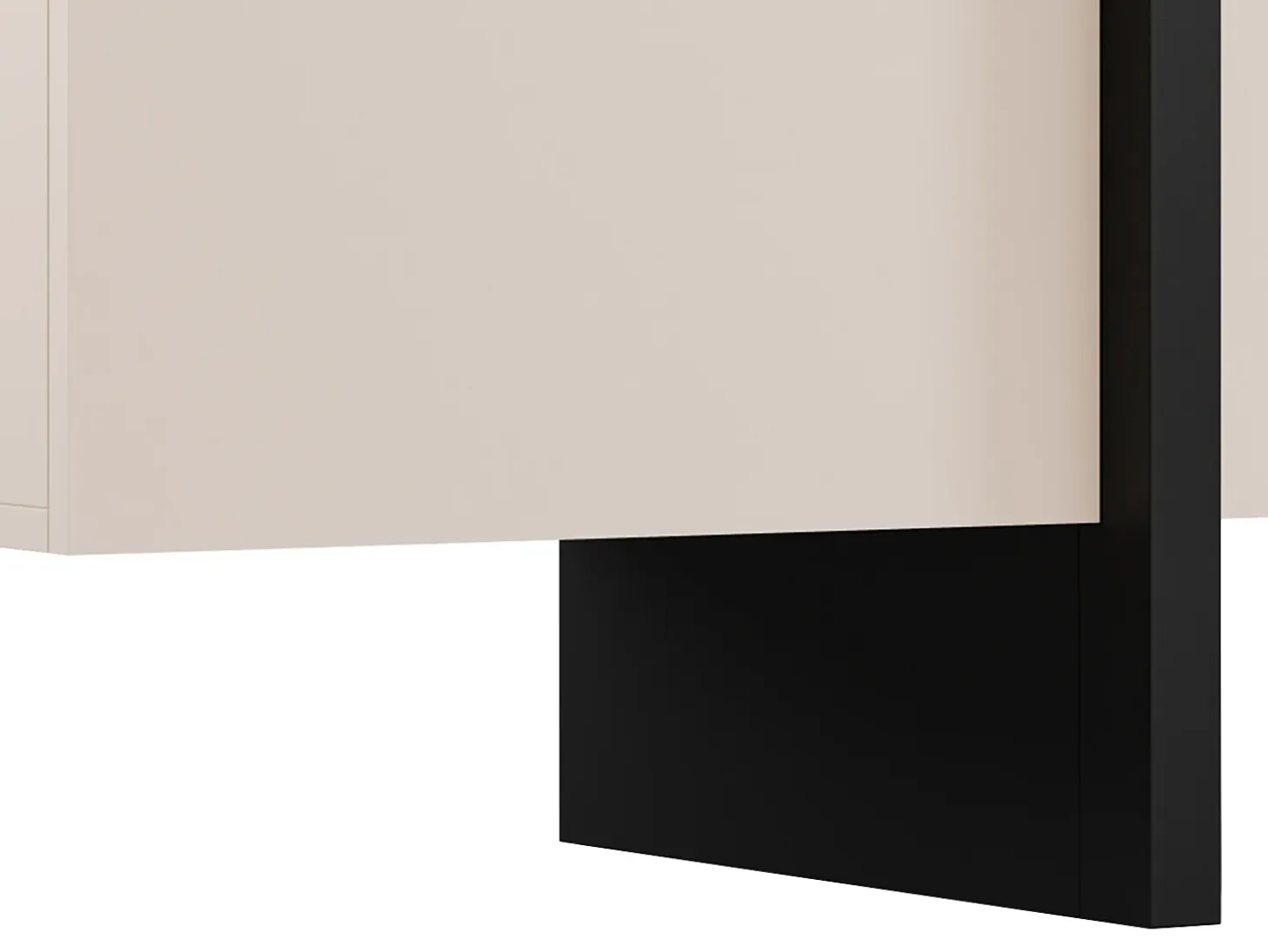 Mueble de TV con 4 puertas en MDF - Beige y Negro - LUVONIA