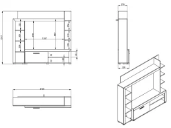 Mueble de TV con almacenaje BATLIMORE - Color: Roble