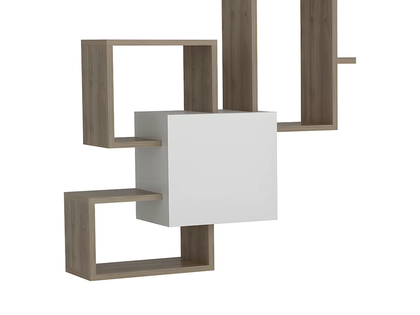 Mueble de TV con almacenaje - Natural claro y blanco - TALOLI II