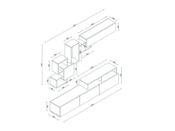 Mueble de TV con almacenaje - Natural claro y blanco - TALOLI II