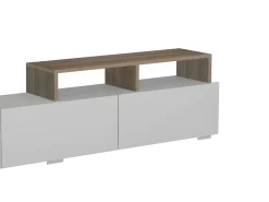 Mueble de TV con almacenaje - Natural claro y blanco - TALOLI II
