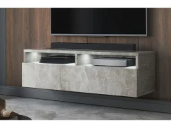 Mueble de TV con cajón - 100 cm - gris - REDNAW