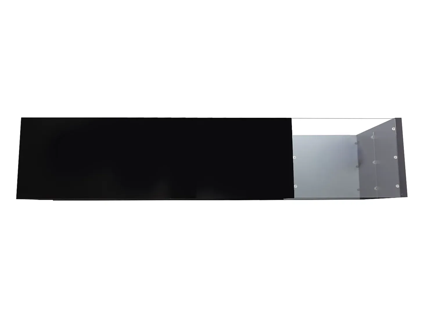 Mueble de TV con iluminación LED, 2 cajones y 2 estantes de cristal - Negro
