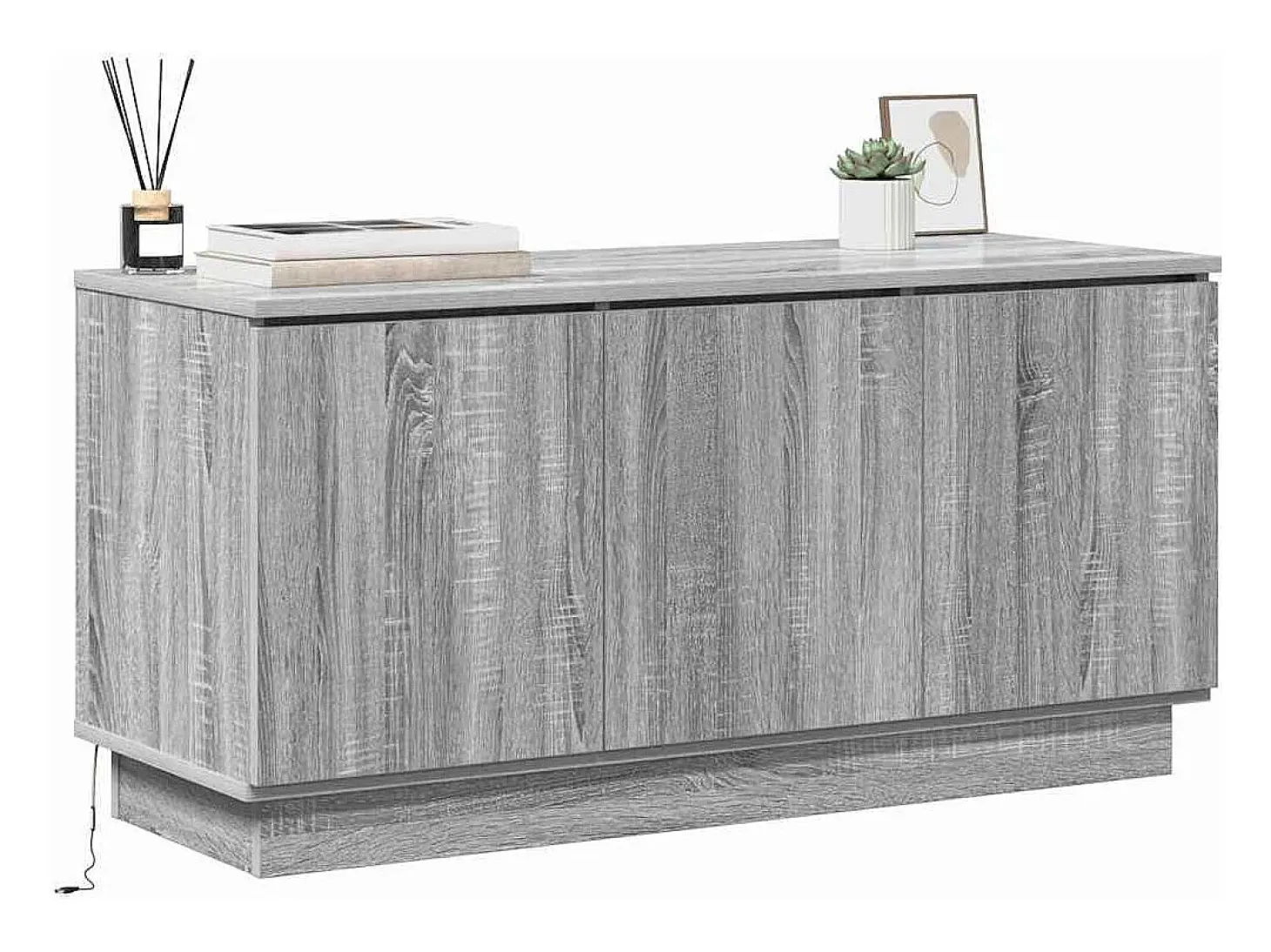 Mueble de TV con LED Gris sonoma 100 x 38 x 49 cm