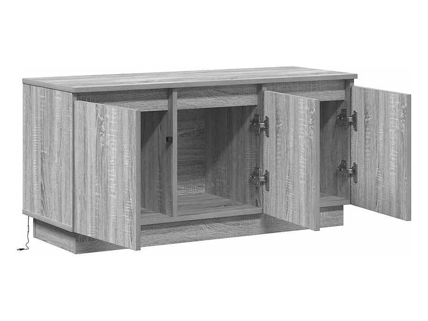 Mueble de TV con LED Gris sonoma 100 x 38 x 49 cm