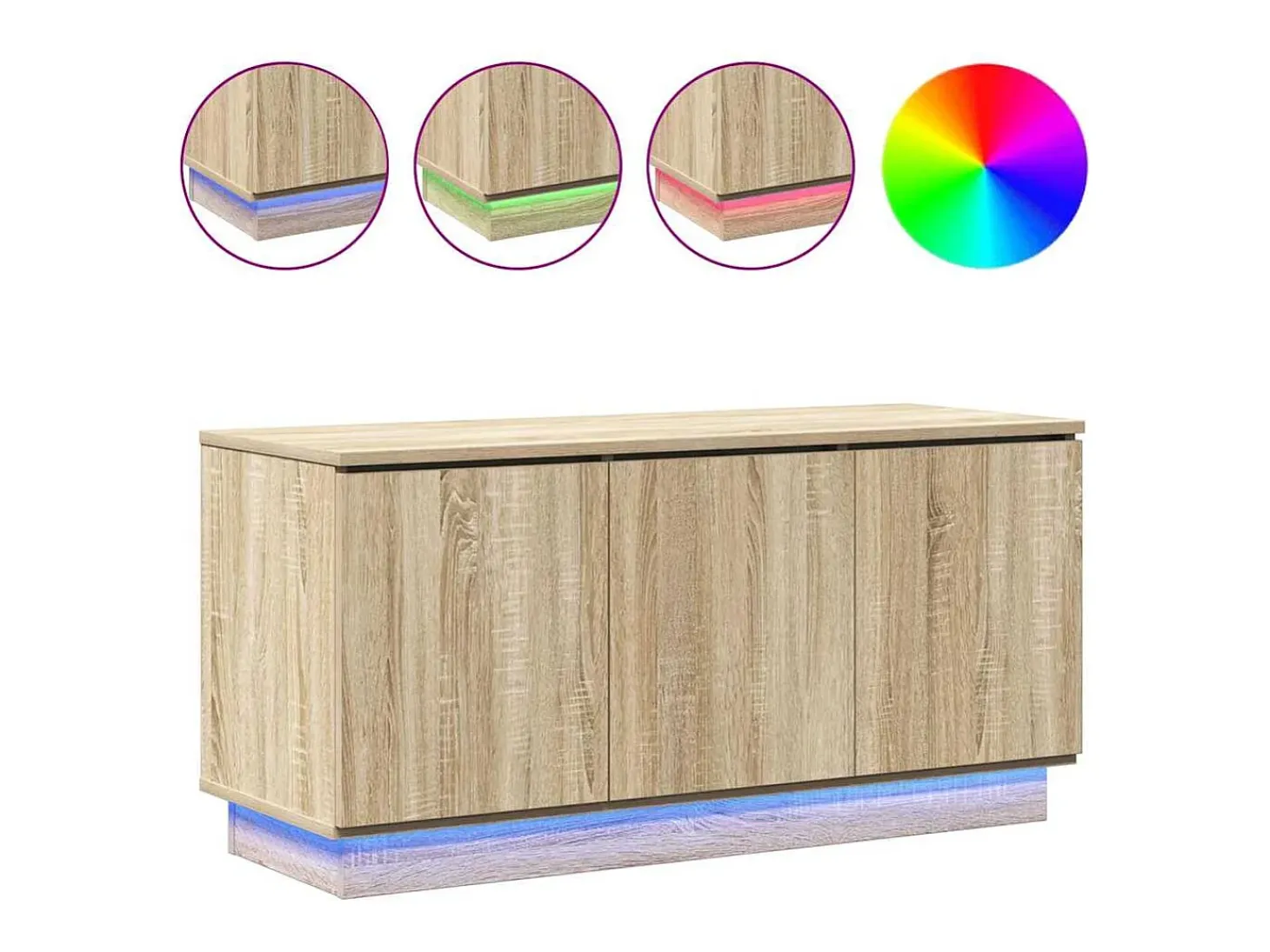 Mueble de TV con LED Roble Sonoma 100 x 38 x 49 cm